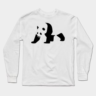 Panda Bear Silhouette Long Sleeve T-Shirt
